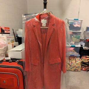 Hugo Buscati Coral-Red Tailored Blazer Coat